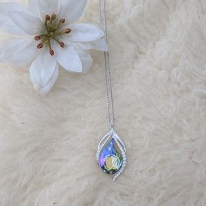 SCS Swarovski peacock necklace